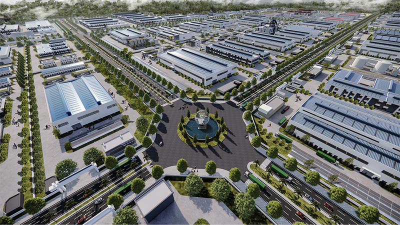 The panoramic rendering of Du Long in the industrial park for lease in Ninh Thuan upon completion