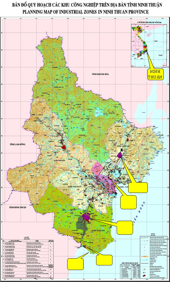 Bản đồ quy hoạch khu công nghiệp trên địa bàn tỉnh Ninh Thuận.