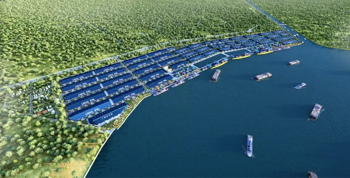 Cần Đước có vị trí thuận lợi cho giao thông đường thủy (Hình ảnh: KCN Cầu Cảng Phước Đông)