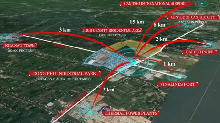 KCN Đông Phú có vị trí thuận lợi cho giao thông đường bộ và thủy