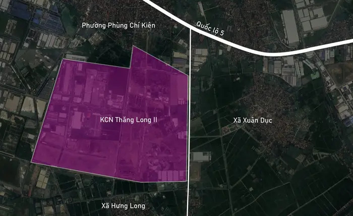 Bản đồ vị trí KCN Thăng Long II