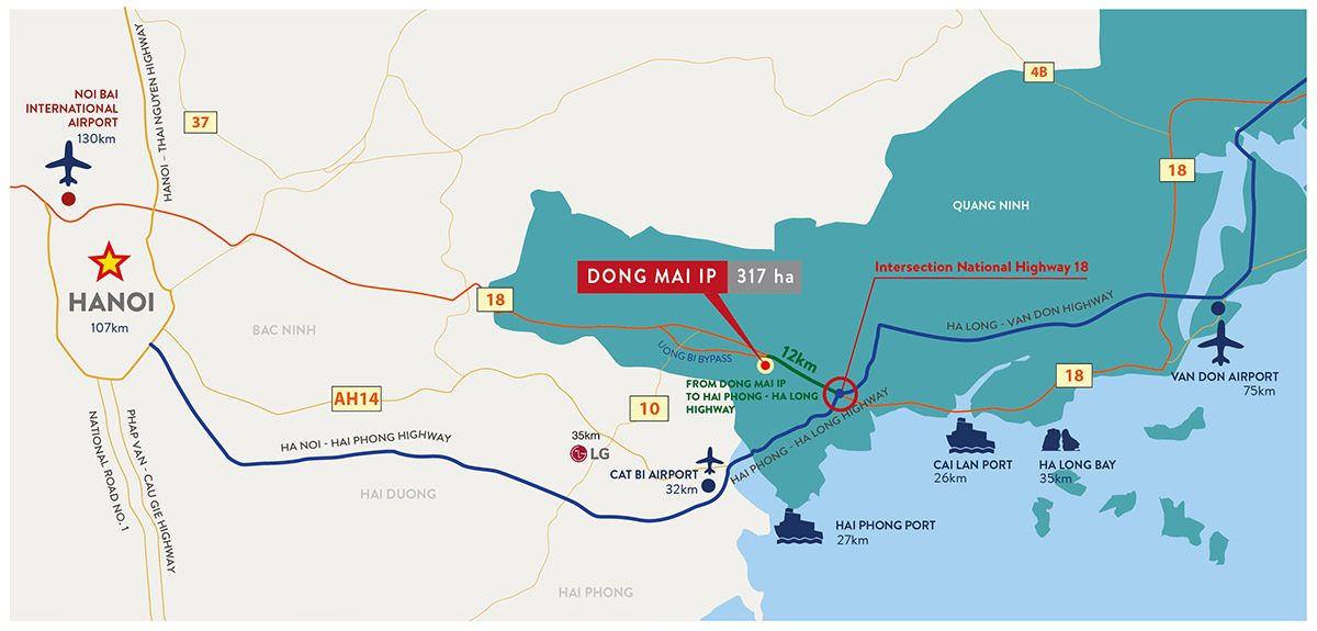 Thị xã Quảng Yên Sở hữu lợi thế tam cận – gần cảng biển, cao tốc và sân bay (Hình ảnh: Internet)