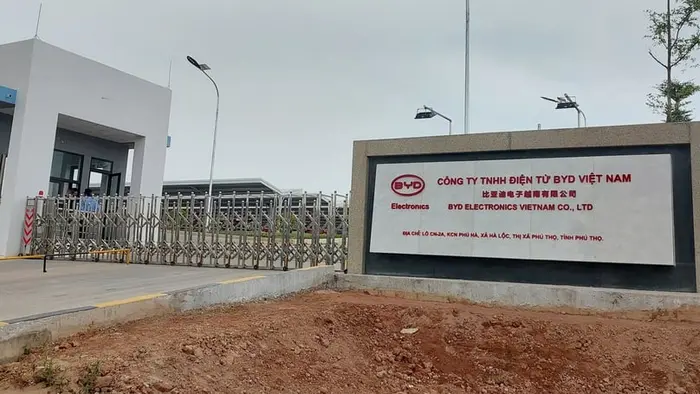 BYD Electronics (Vietnam) Co., Ltd. là dự án tiêu biểu thuộc KCN Phú Hà với tổng vốn đầu tư hơn 400 triệu USD