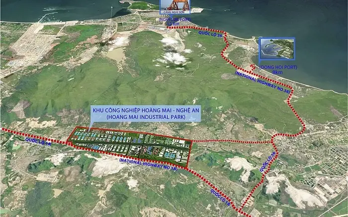 KCN sở hữu vị trí chiến lược, cách ga Hoàng Mai 1km (Ảnh: Cảng biển Đông Hồi)