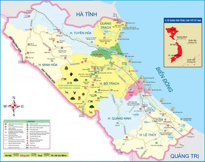 Vị trí Quảng Ninh cũ trên bản đồ
