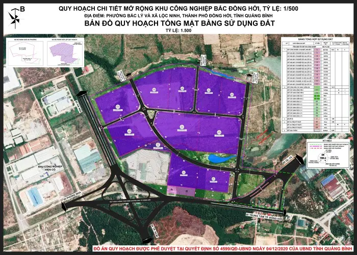 KCN Bắc Đồng Hới đang được mở rộng quy mô (Hình ảnh: Bản đồ quy hoạch KCN Bắc Đồng Hới)