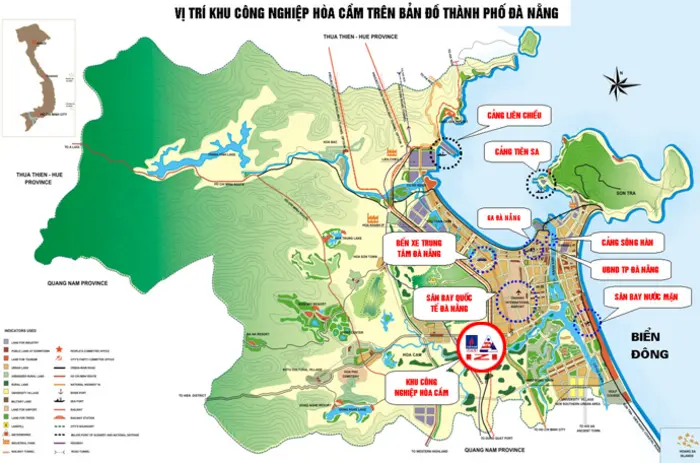 KCN Hòa Cầm có vị trí kết nối thuận lợi với sân bay, ga tàu, cảng biển và các khu vực lân cận