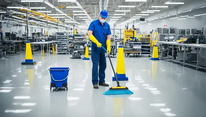 Nhân viên vệ sinh trang bị đầy đủ bảo hộ để đảm bảo an toàn trong suốt quá trình làm việc